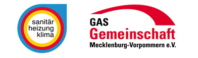 Logos: Innung Sanitär Heizung Klima und Gasgemeinschaft Mecklenburg-Vorpommern e.V.